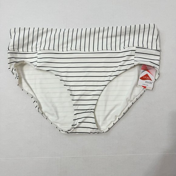 CALIA By Carrie Underwood NWT Sz XL Stripe White/Black Wide Band High Rise Swim - Picture 4 of 6